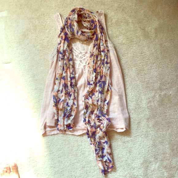 J. Crew Lightweight Scarf in Pink Floral Print - Picture 4 of 4